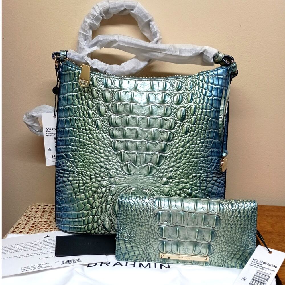 NWT BRAHMIN KATIE HAVEN Ombre Melbourne & NWT ADY WALLET